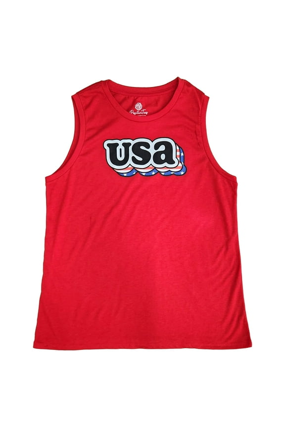 Fashion forward casual seasonal graphic tank top, branded Positivitees, Sizes Small - 3XL, Graphic design titled-US YAY