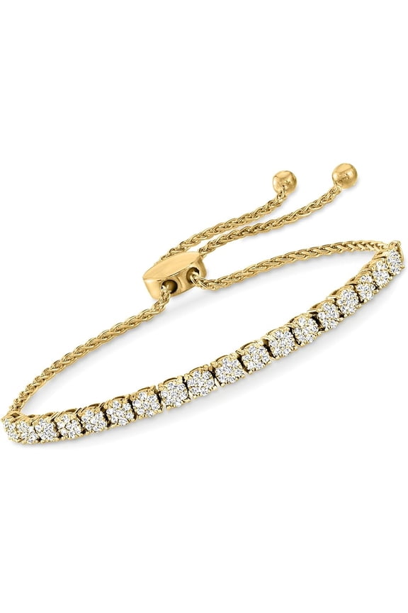 6.00 Ctw Round Cut Diamond Womens Bolo Bracelet 14K Yellw Gold Plated