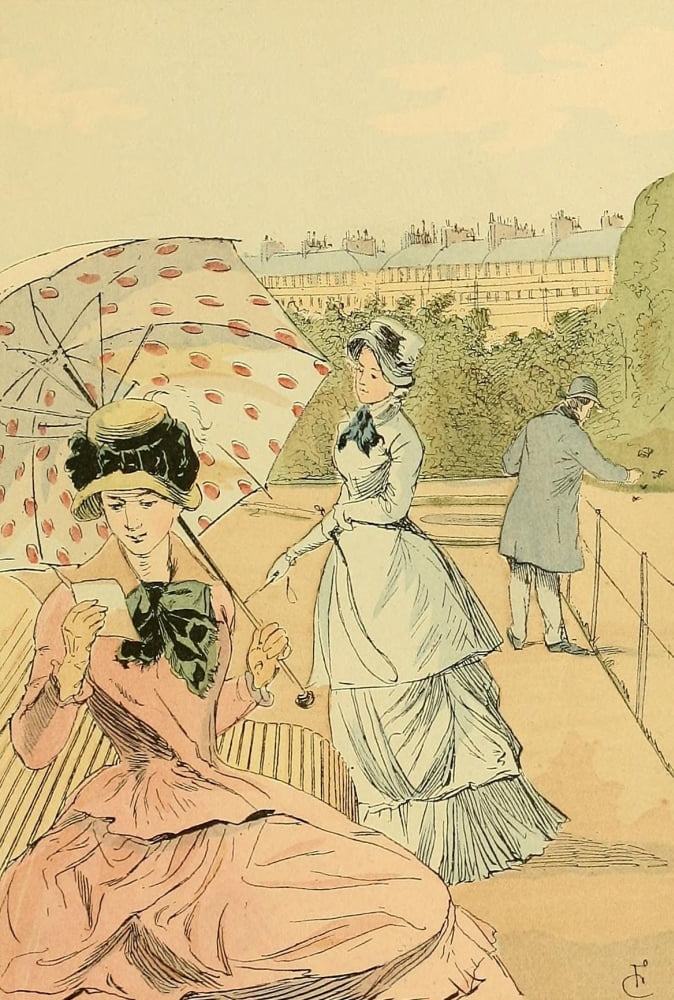 Fashion in Paris 1898 Tuileries Gardens 1880 Canvas Art - Fran???ois Courbin (18 x 24)
