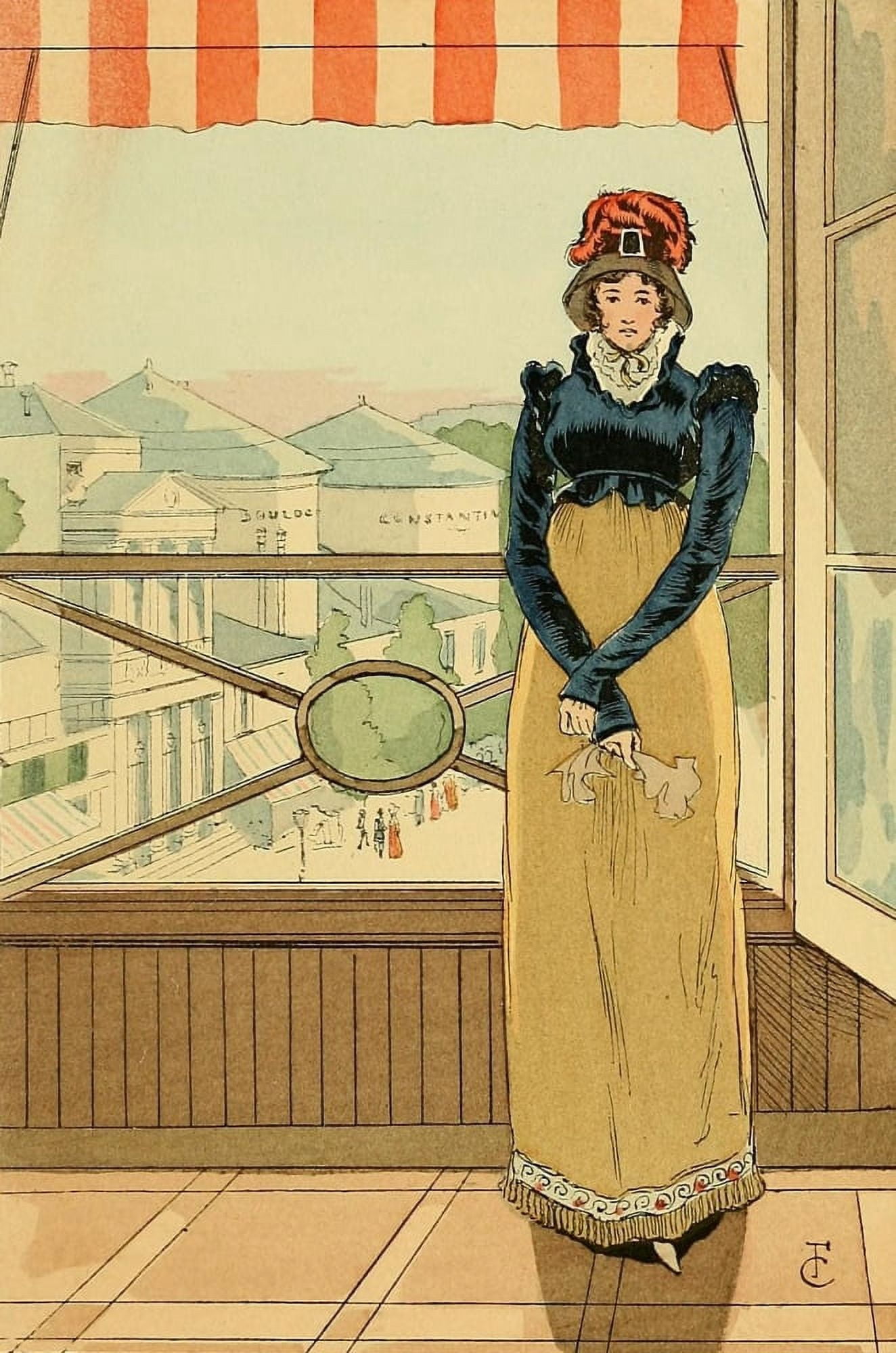 Fashion in Paris 1898 View from a window 1810 Canvas Art - FranÔøΩois Courbin (24 x 36)
