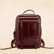 Fashion large-capacity portable leather backpack,Brown