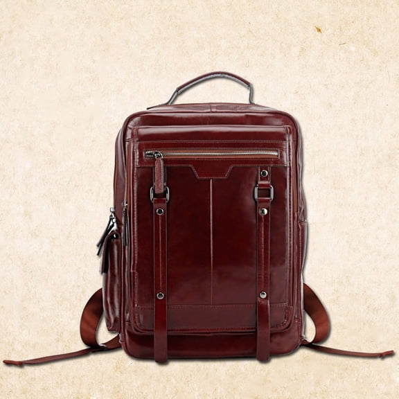 Fashion large-capacity portable leather backpack,Brown