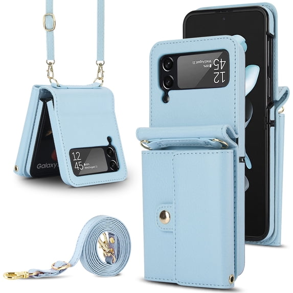 Fashion leather wallet phone case suitable for Oppo findn3 flip, lanyard and card holder