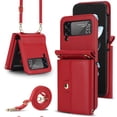 thumbnail image 1 of Fashion leather wallet phone case suitable for Oppo findn3 flip, lanyard and card holder, 1 of 10