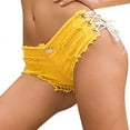 thumbnail image 1 of Fashion low-waisted adjustable denim shorts for women, 1 of 5