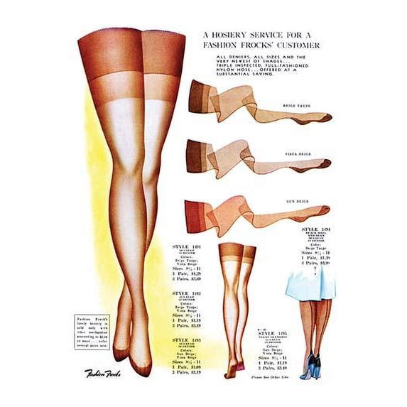 Fashion plates of the latest styles complete with sample fabric from a book sent only to retailers to choose their seasonal collections. Poster Print by Fashion Frocks (18 x 24)