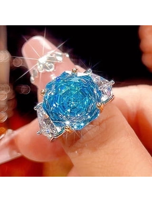 Bypass Blue, Cubic Zirconia Ring, Copper, 1 Count