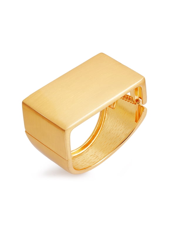 Gold Bracelets for Women Gold Bangles Wide Rectangular Chunky Cuff Stack Gift