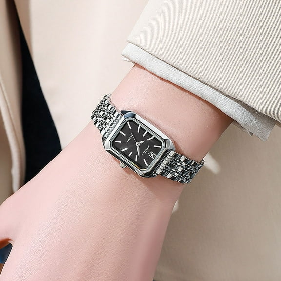 Fashion steel strip women's watch, simple square quartz watch