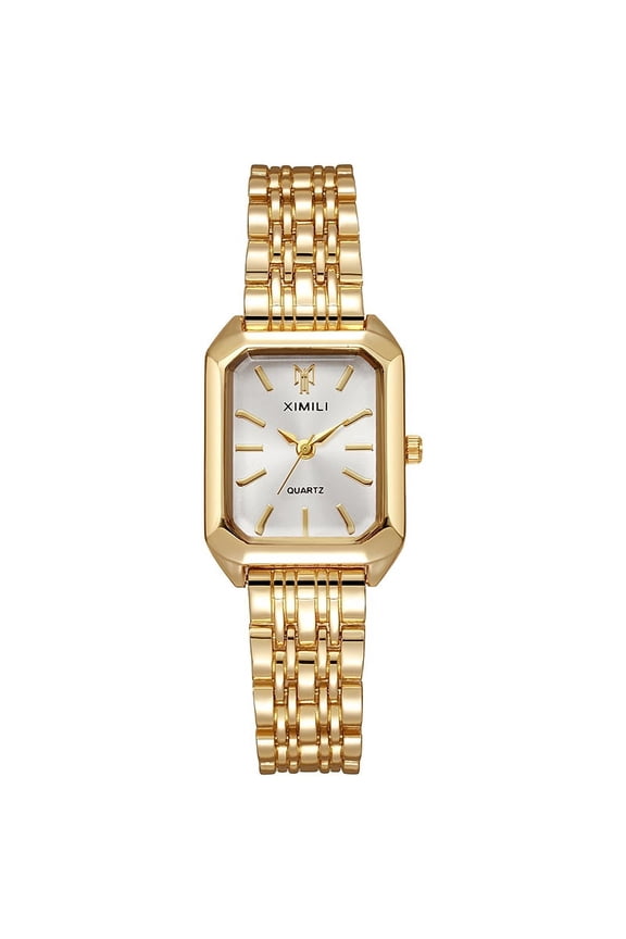 Fashion steel strip women's watch, simple square quartz watch