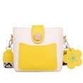 thumbnail image 1 of Fashion wide shoulder strap bucket artificial leather handbag new simple one-shoulder crossbody bag - yellow, 1 of 6