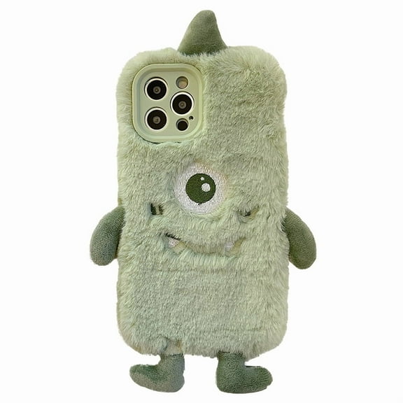 Fashion winter soft fluffy plush cartoon phone case for iPhone 13 12 11 pro Max X XR 7 8 plus XS Max se cute monster furry cover