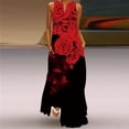 thumbnail image 1 of Fashion women New Dress 3D Printed Flowers Sleeveless Casual Dress Sundress Ladies Elegant Party Young Flowers Long Dresses, 1 of 6