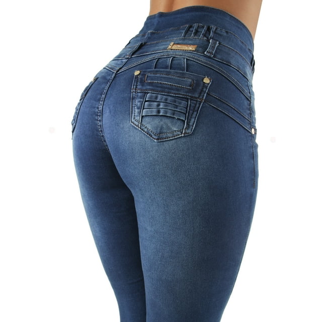 Fashion2Love Colombian Design Butt Lift Levanta Cola High Waist Skinny Jeans (ML1) - Walmart.com