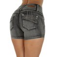 thumbnail image 1 of Fashion2Love Plus Size Butt Lifting Levanta Cola High Waist Denim Booty Shorts, 1 of 8
