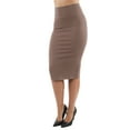 thumbnail image 1 of Fashion2Love Pull-on Wide High Waist Bodycon Pencil Knee Length Stretch Midi Skirt, 1 of 8