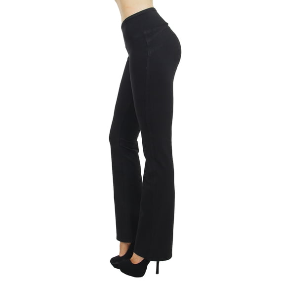 Fashion2Love Shaping Pull On Butt Lift Push Up Yoga Pants Stretch Indigo Denim Flare Jeans
