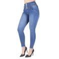 thumbnail image 1 of Fashion2Love Women's Juniors Colombian Design Butt Lift Push Up High Waist Skinny Jeans, 1 of 9