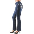 thumbnail image 1 of Fashion2Love Women's Juniors Colombian Design Butt Lift Push Up Mid Waist Boot Leg Jeans, 1 of 8
