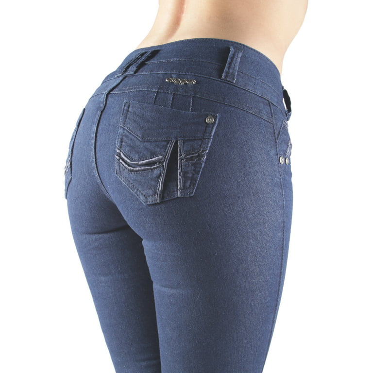 Jeans Levanta Stretch Cola Slimming Colombian Blue Push Up Skinny Butt  Lifter