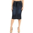 thumbnail image 1 of Fashion2Love Women's Juniors/Plus Size Calf - Length Pencil Stretch Denim Skirt, 1 of 6
