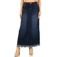 thumbnail image 1 of Fashion2Love Women's Juniors \ Plus Size Long A-Line Stretch Denim Maxi Skirt, 1 of 6