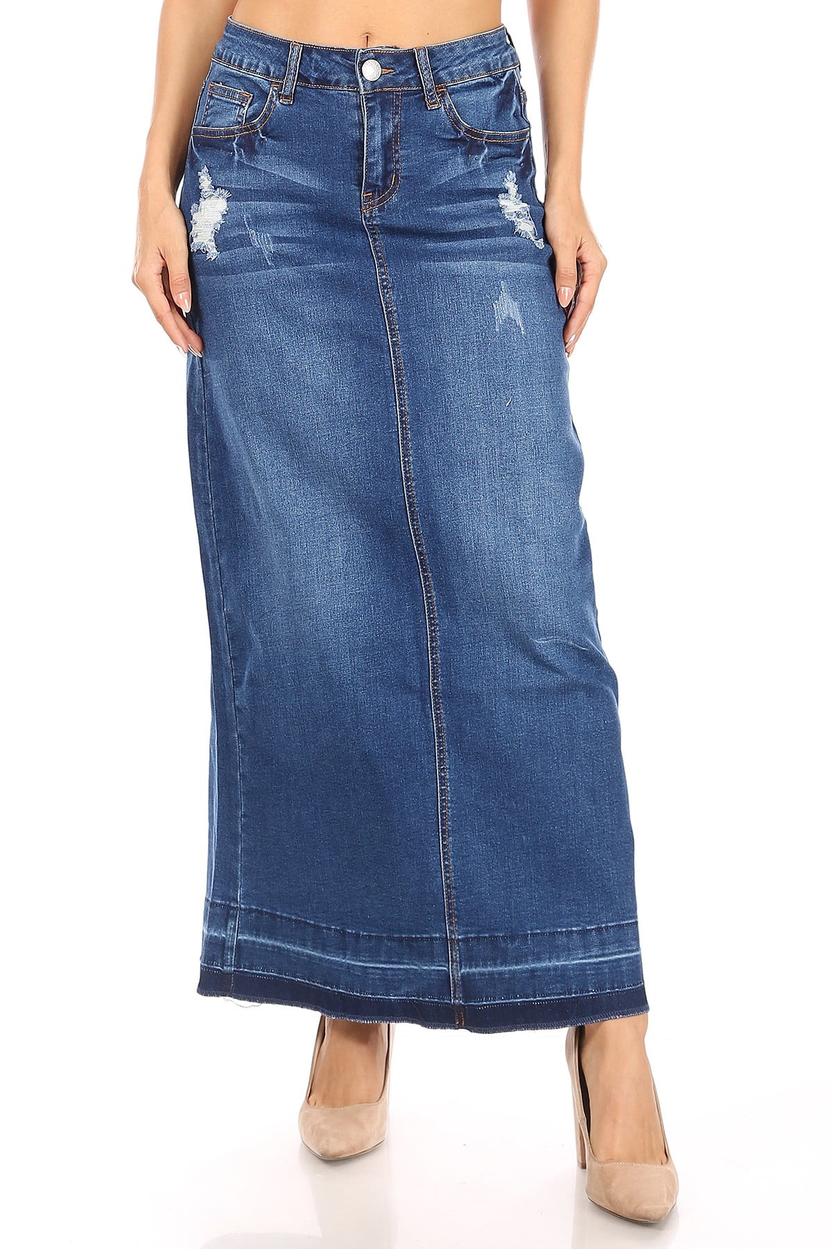 HOT Pencil Skirt Amazon Blue Jean Skirts Fashion2Love Women's