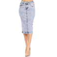 thumbnail image 1 of Fashion2Love Women's Juniors/Plus Size Middle Length Stretch Denim Skirt, 1 of 6