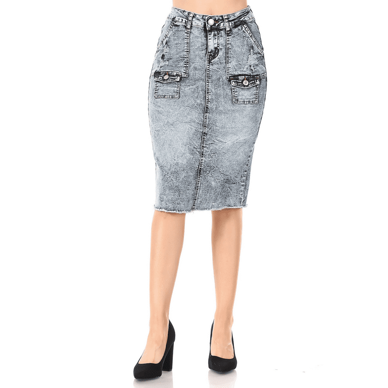 Distressed denim skirt size 18 2025