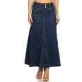 thumbnail image 1 of Fashion2Love Women's Plus / Juniors Size High Rise A Line Long Jeans Maxi Flared Denim Skirt, 1 of 7