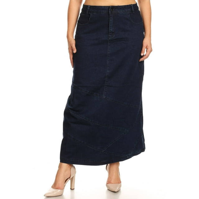 Fashion2Love Women’s Plus Size High Rise Pencil Long Jeans Maxi Denim ...
