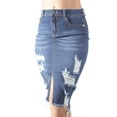 thumbnail image 1 of Fashion2Love Womens Junior Plus Size Juniors below Knee Length Midi Pencil Ripped Denim Skirt, 1 of 10