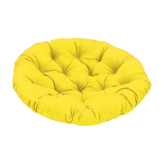 FashionCha 15.75in Cushion for Chair Ergonomic Round Pad for Egg Chair Sofa Car Home Office Yellow