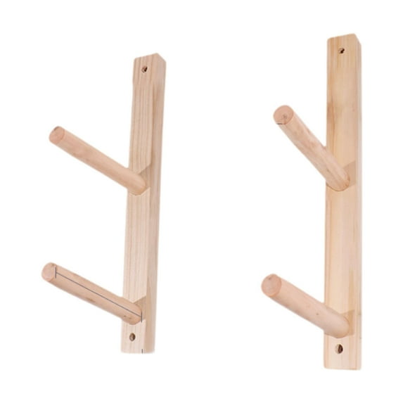 FashionCha 2 Pieces Wood Yoga Mat Storage Rack Gym Organizer Yoga Mat Holder for Skateboard 2 Tier