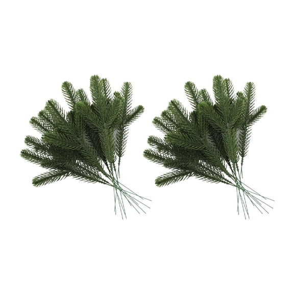 FashionCha 24Pcs Artificial Pine Needle Branches, Green Plants Pine Needle Faux Pine Leaves Full Green