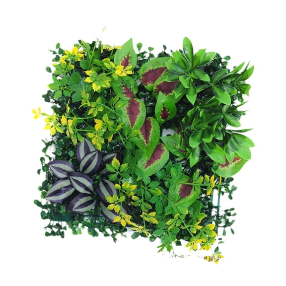 FashionCha 25x25cm Artifical Grass Panel Wall Backdrop Plastic Green Leaves Wall Decoration Style D
