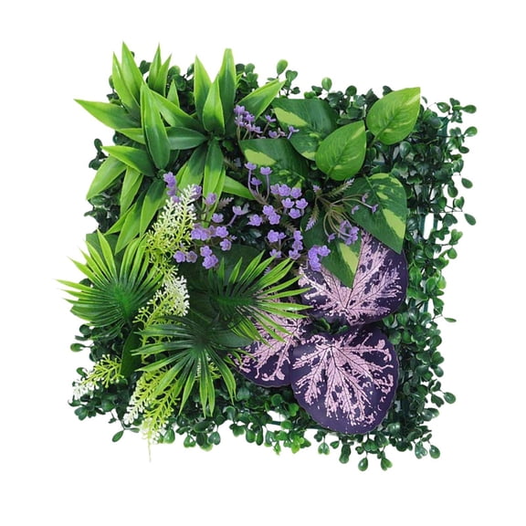 FashionCha 25x25cm Artifical Grass Panel Wall Backdrop Plastic Green Leaves Wall Decoration Style I