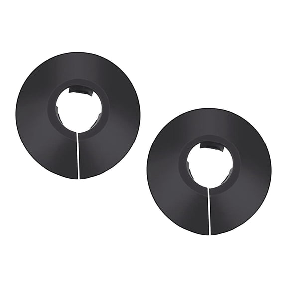 FashionCha 2Pcs Flange Pipe Cover Easy Installation Water Pipe Drain Line Cover for Heating black