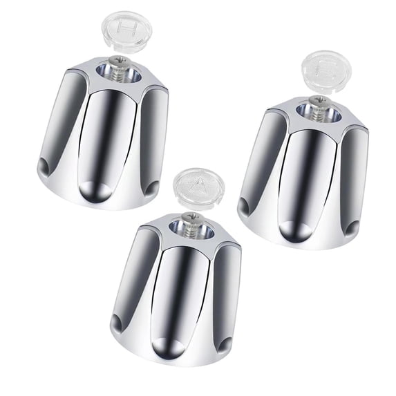 FashionCha 3 Pieces Shower Knobs Hot Cold Diverter Knobs Bathtub Faucets Shower Handles for Silver