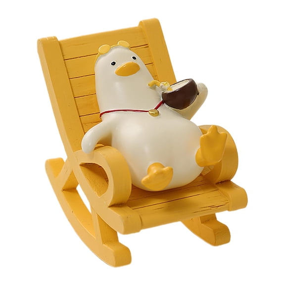 FashionCha Animal Statue Desktop Ornament Cute Creative Funny Cartoon Sculpture for Desktop Duck Shape