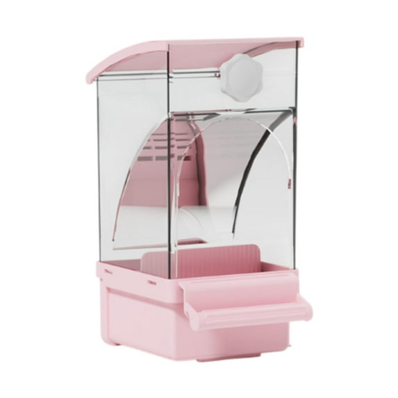 FashionCha Automatic Bird Feeder Bird Cage Accessories Feeding Station Sturdy Parrot Feeder Pink