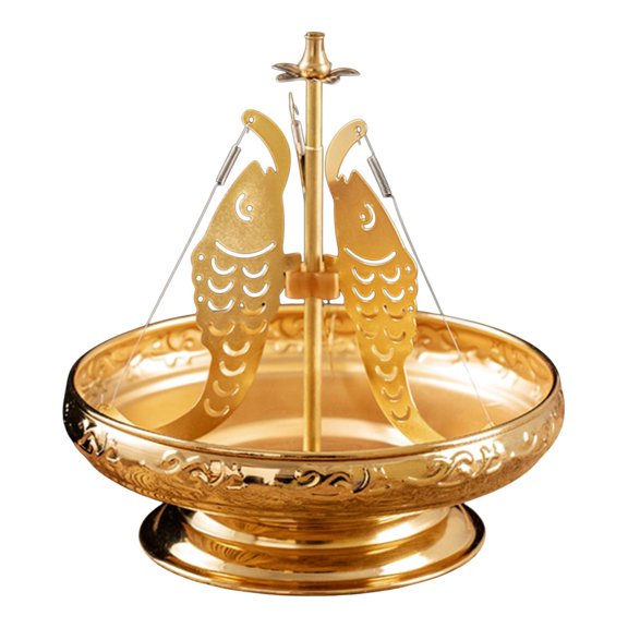 FashionCha Base Coil Frame Adjustable Center Rod Metal Stick Holder Burner Stand for Office Gold