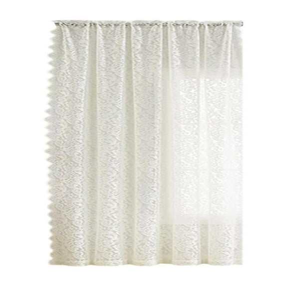 FashionCha Bedroom Lace Curtain Drop Net Curtai Romantic Home Decor Easy to Install Country White 100x150