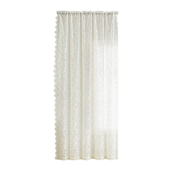 FashionCha Bedroom Lace Curtain Drop Net Curtai Romantic Home Decor Easy to Install Country White 100x200