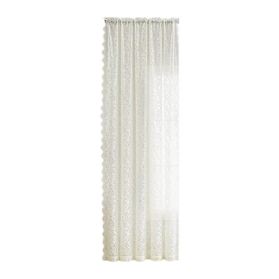 FashionCha Bedroom Lace Curtain Drop Net Curtai Romantic Home Decor Easy to Install Country White 100x250