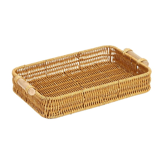 FashionCha Bread Baskets Serving Trays Coffee Table Decor Food Organizer Tray Snack Serving Rectangle S