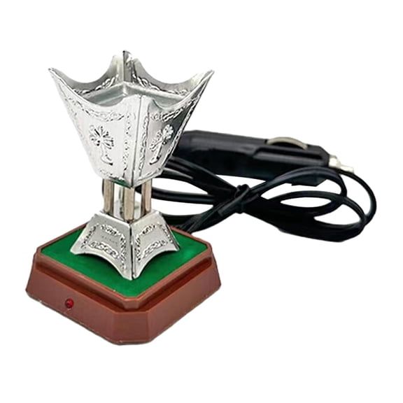 FashionCha Car Incense Burner Censer Purpose Aluminum Alloy Portable Sturdy Vintage Plug in Silver