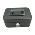 thumbnail image 1 of FashionCha Cash Box with Lock Coin Box Case Money Saving Box Metal Handle Lockable Portable Gray, 1 of 9
