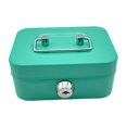 thumbnail image 1 of FashionCha Cash Box with Lock Coin Box Case Money Saving Box Metal Handle Lockable Portable Green, 1 of 9