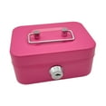thumbnail image 1 of FashionCha Cash Box with Lock Coin Box Case Money Saving Box Metal Handle Lockable Portable Pink, 1 of 9